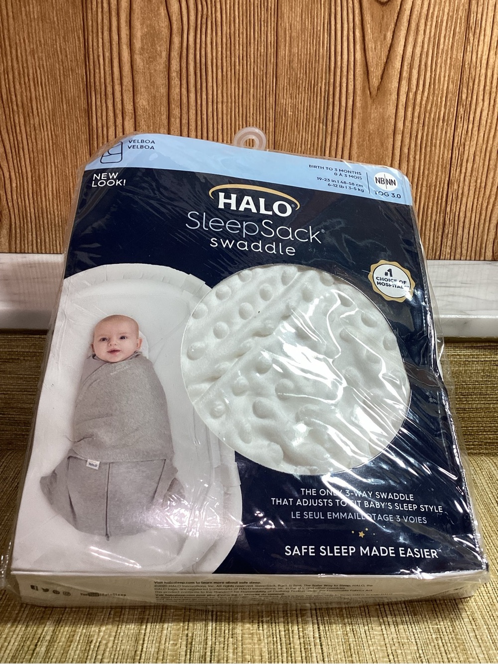 HALO SleepSack Swaddle in White-Newborn to 3 Mths HALO Brand